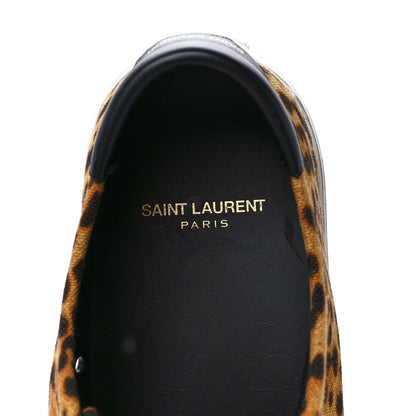 Saint Laurent Canvas Leopard Print Malibu Low Top Sneaker 44 Brown 7 of 8