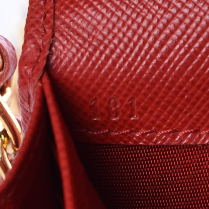 Prada Saffiano Metal Oro Chain Wallet Fuoco 7 of 8