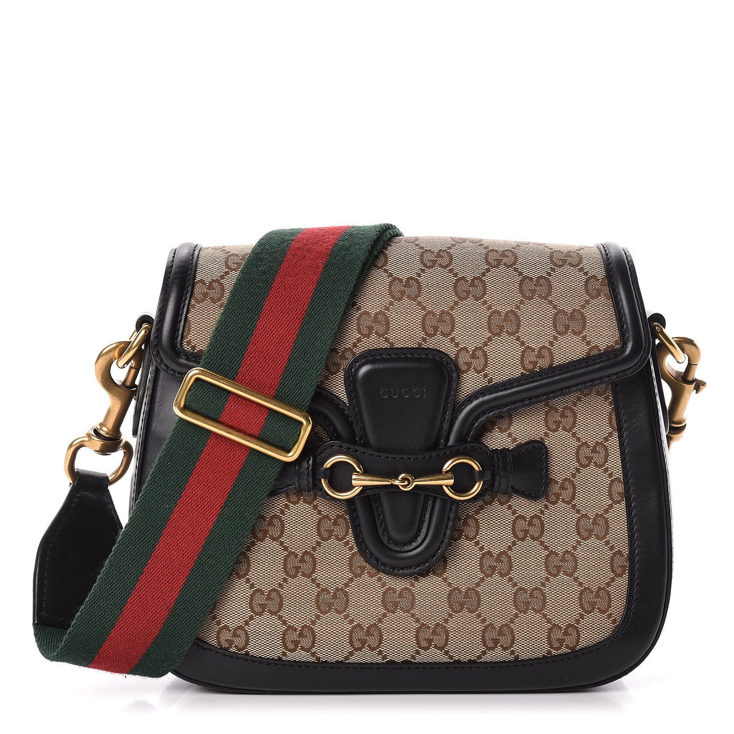 Monogram Ruinart Calfskin Medium Lady Web Shoulder Bag Beige Ebony Black