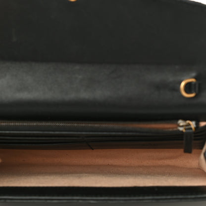 Gucci Calfskin Matelasse Mini Pearly GG Marmont Chain Wallet Black 5 of 13