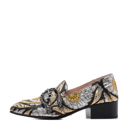 Gucci Brocade Floral Jacquard Dionysus Loafers 35.5 Black 1 of 19