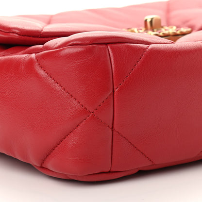 Chanel Lambskin Quilted Medium Chanel 19 Flap Red 9 of 11