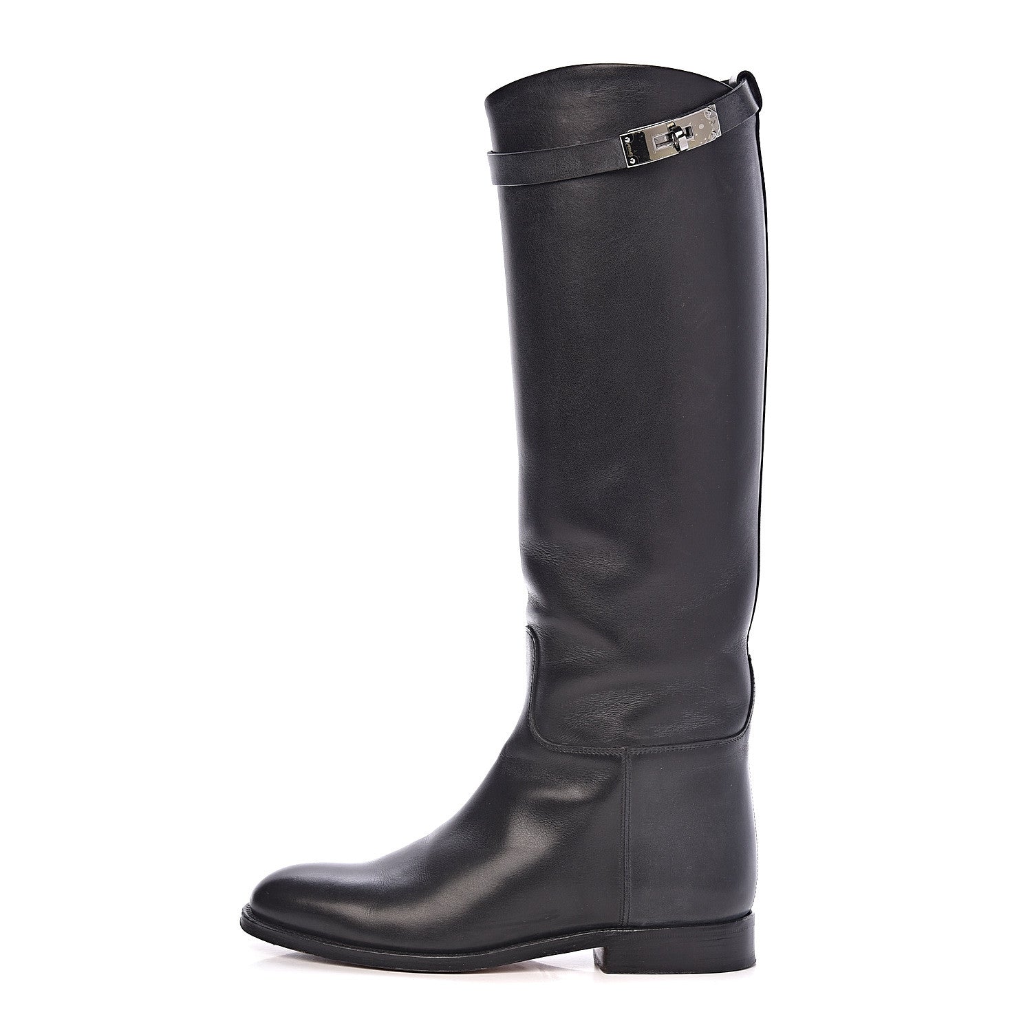 Hermes Box Calfskin Equestrian Jumping Boots 36 Black 1 of 12