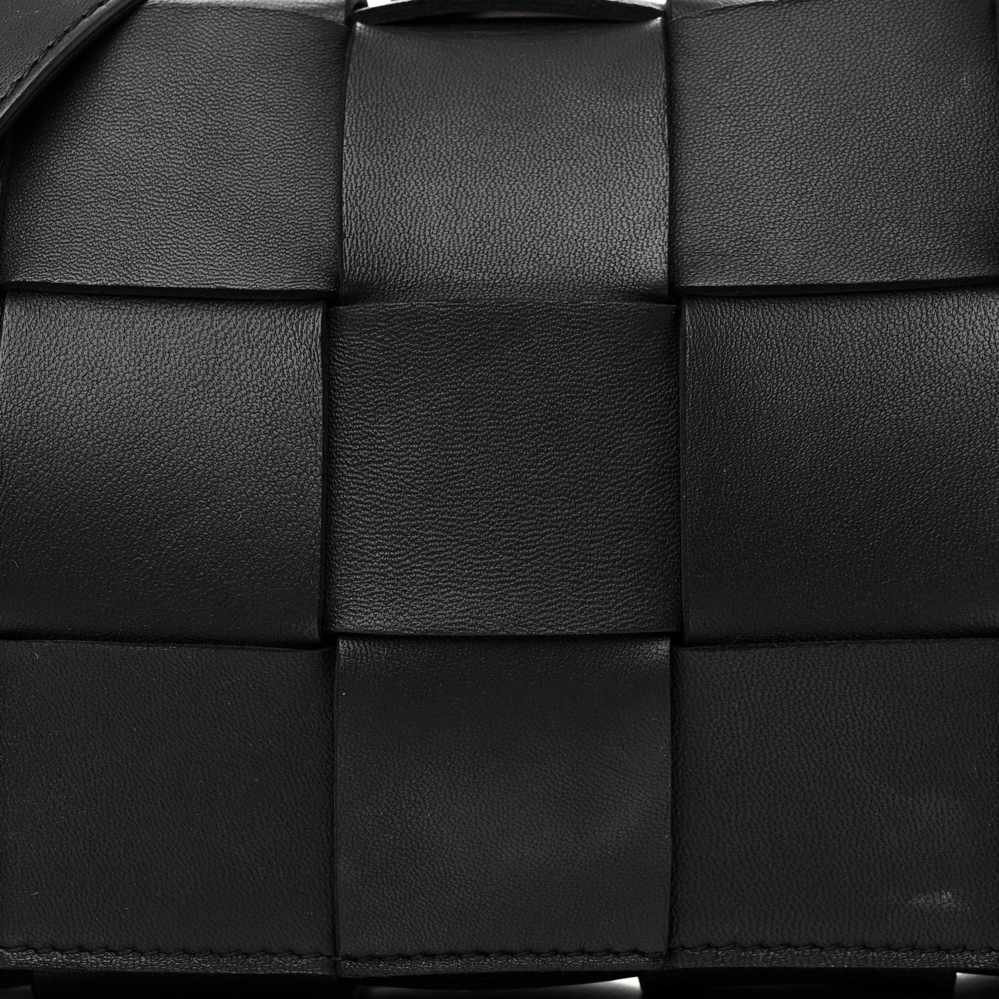 Lambskin Maxi Intrecciato Cassette Crossbody Bag Black