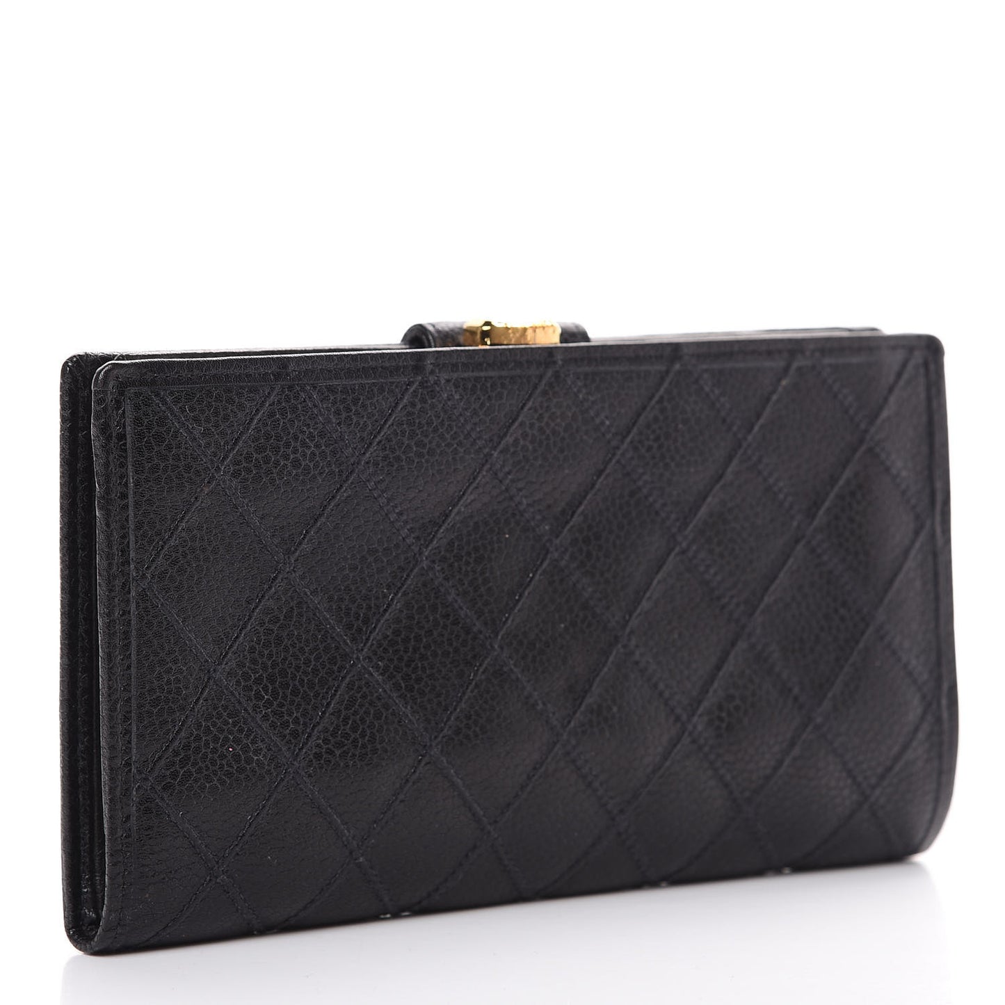 Caviar Stitched French Wallet Black