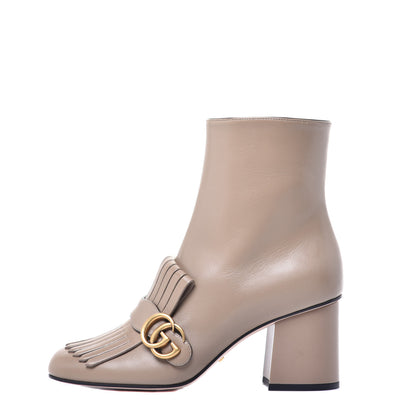 Gucci Malaga Kid GG Marmont Fringe 75mm Ankle Boots 39 Mud 1 of 10