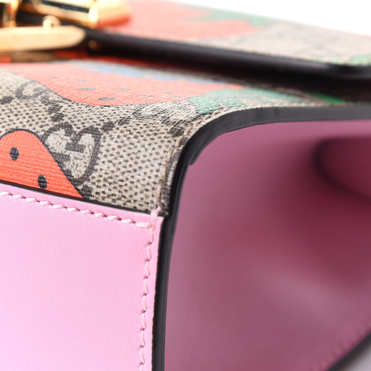 Gucci GG Supreme Monogram Strawberry Small Padlock Shoulder Bag 9 of 11