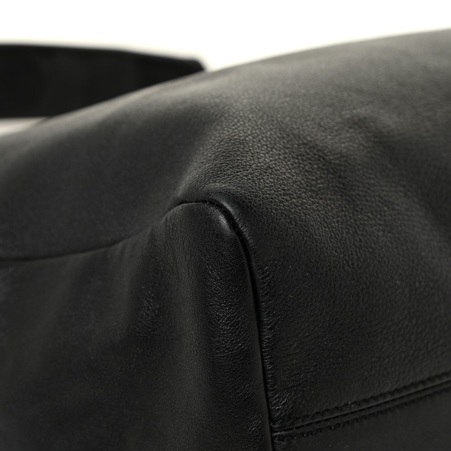 Calfskin Zipper Strap Hobo Black