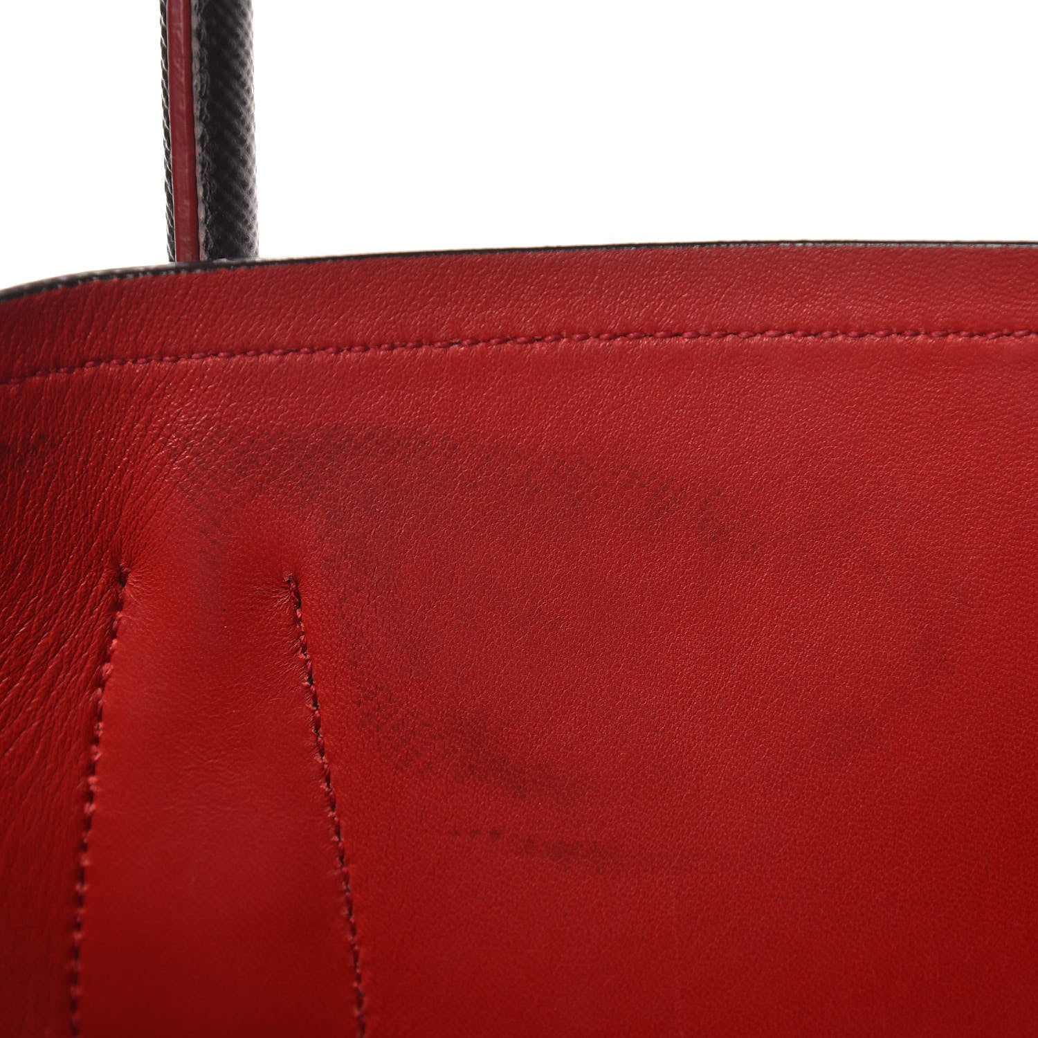 Prada Saffiano Cuir Large Double Bag Black Fuoco 7 of 12