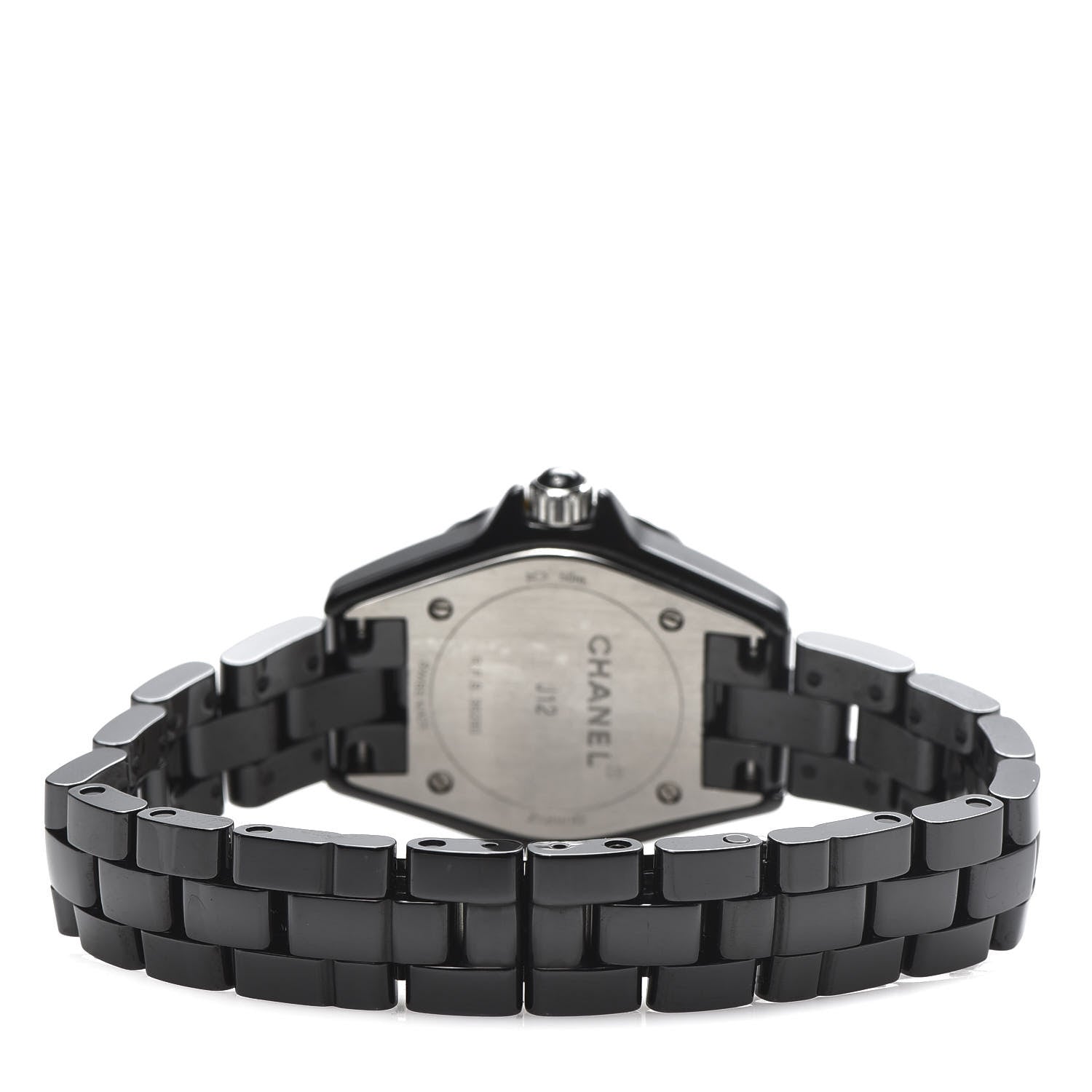 Chanel Stainless Steel Ceramic Diamond 29mm J12 Quartz Watch Black 4 of 6
