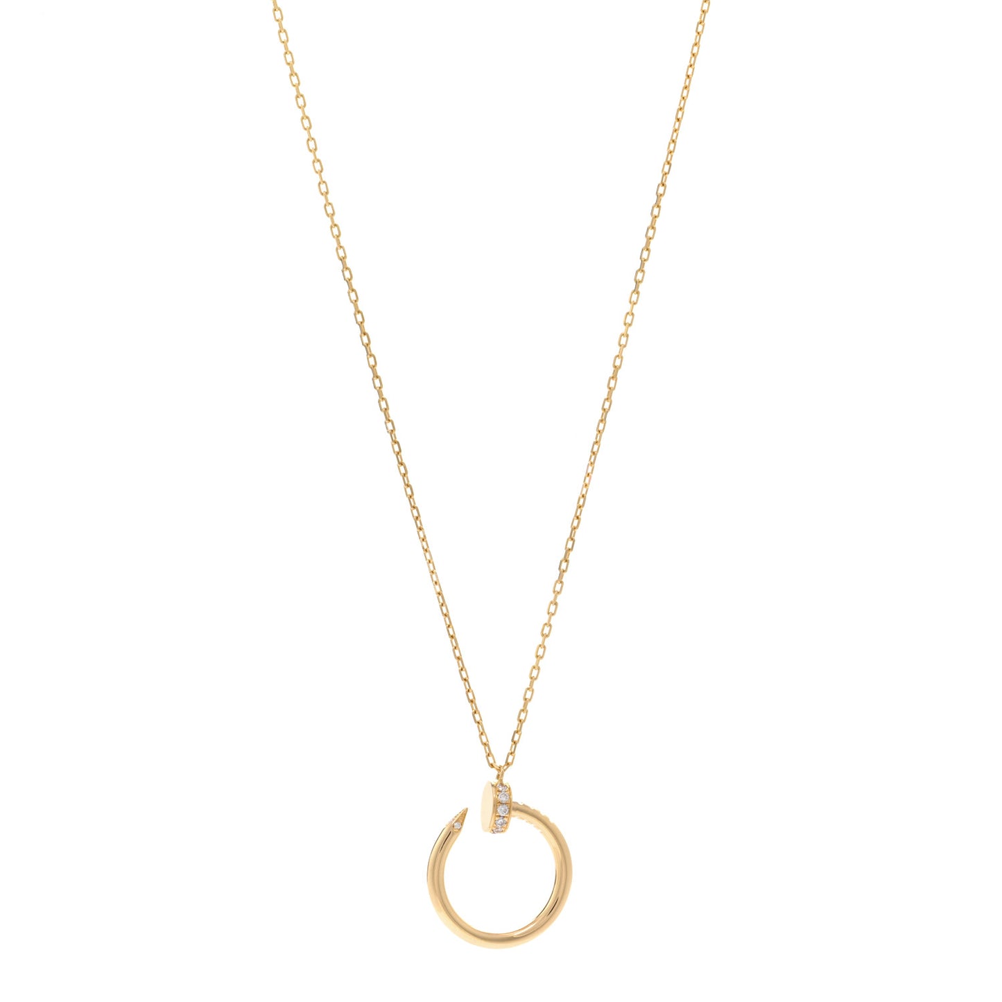 18K Yellow Gold Diamond Juste Un Clou Pendant Necklace