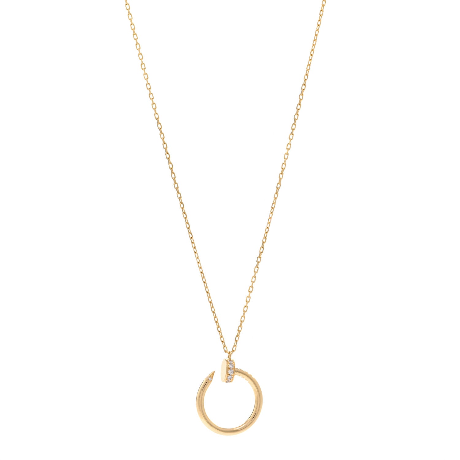 Cartier 18K Yellow Gold Diamond Juste Un Clou Pendant Necklace 1 of 4