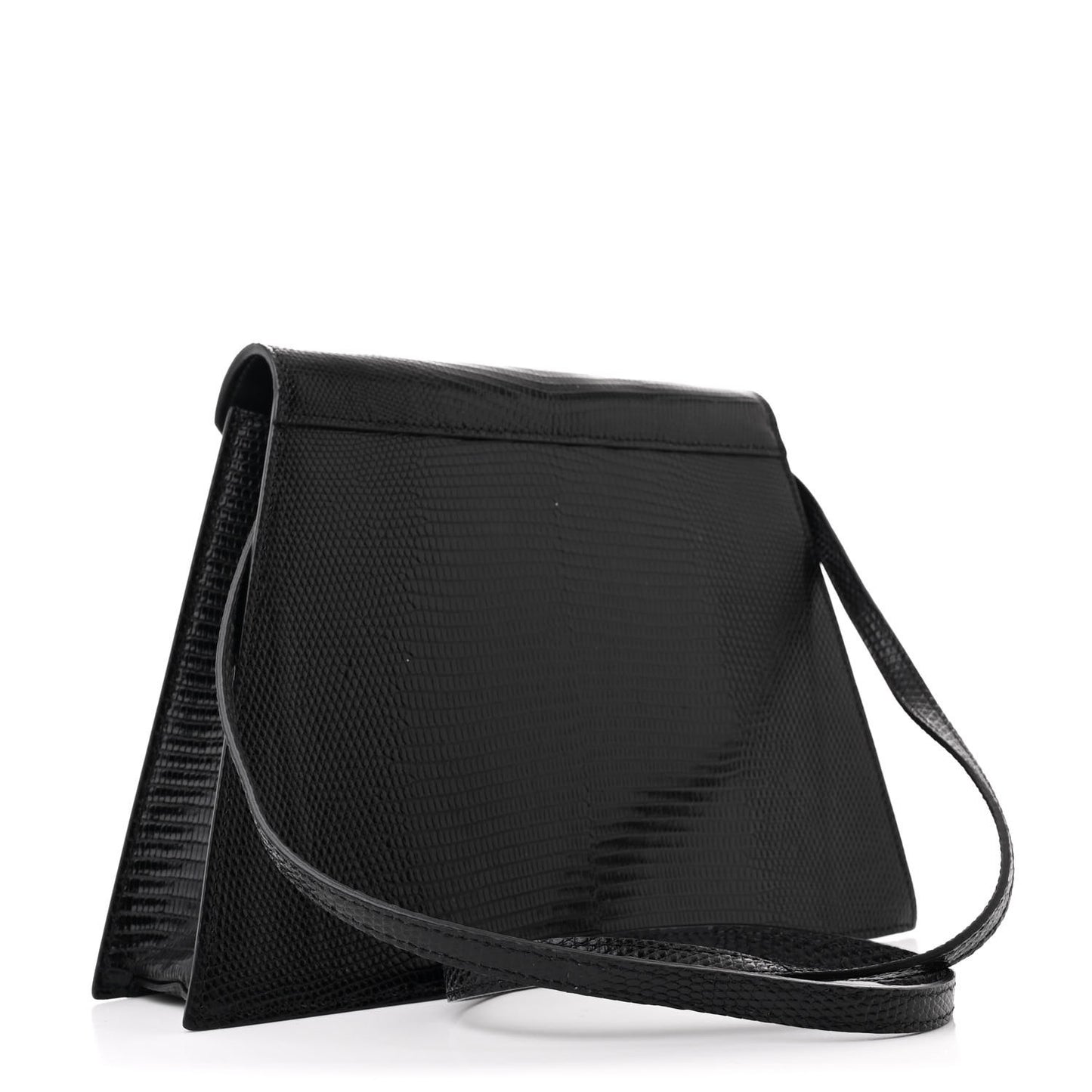 Lizard Edwige Shoulder Bag Black