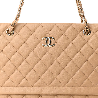 Chanel Caviar Quilted Rolled Up Tote Beige 8 of 11