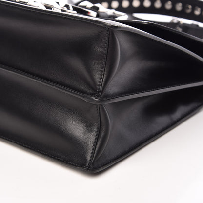 Prada Saffiano City Calfskin Studded Elektra Shoulder Bag Black Fuoco 12 of 12