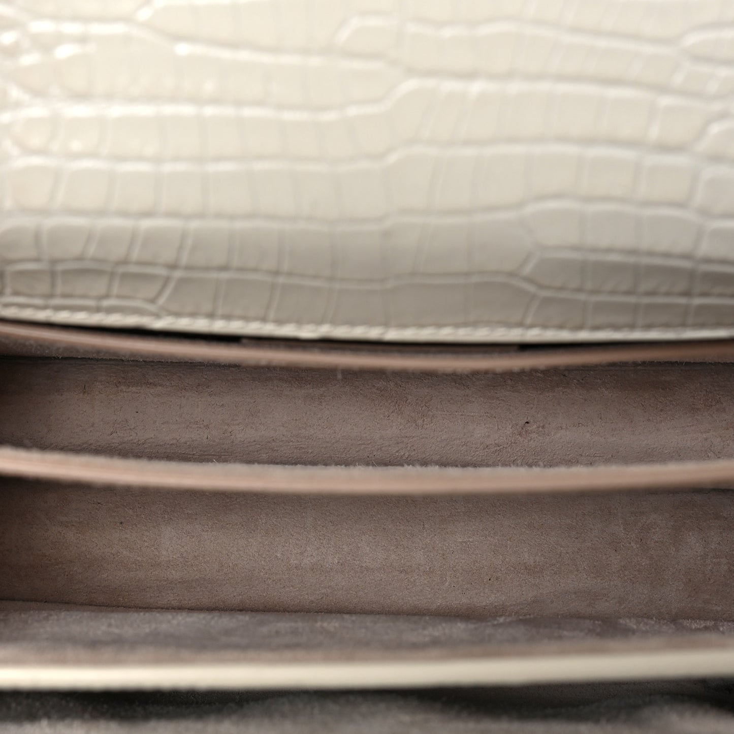 Calfskin Crocodile Embossed Medium Monogram Sunset Blanc Vintage