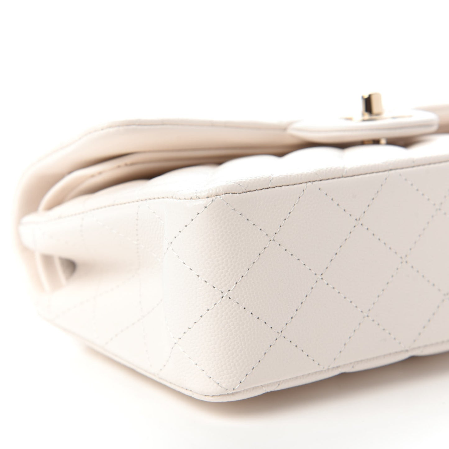 Caviar Quilted Small Double Flap White