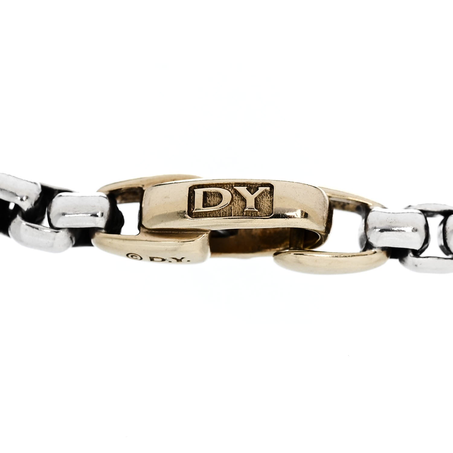 David Yurman Sterling Silver 14K Yellow Gold 4mm Bel Aire Chain Bracelet 3 of 4
