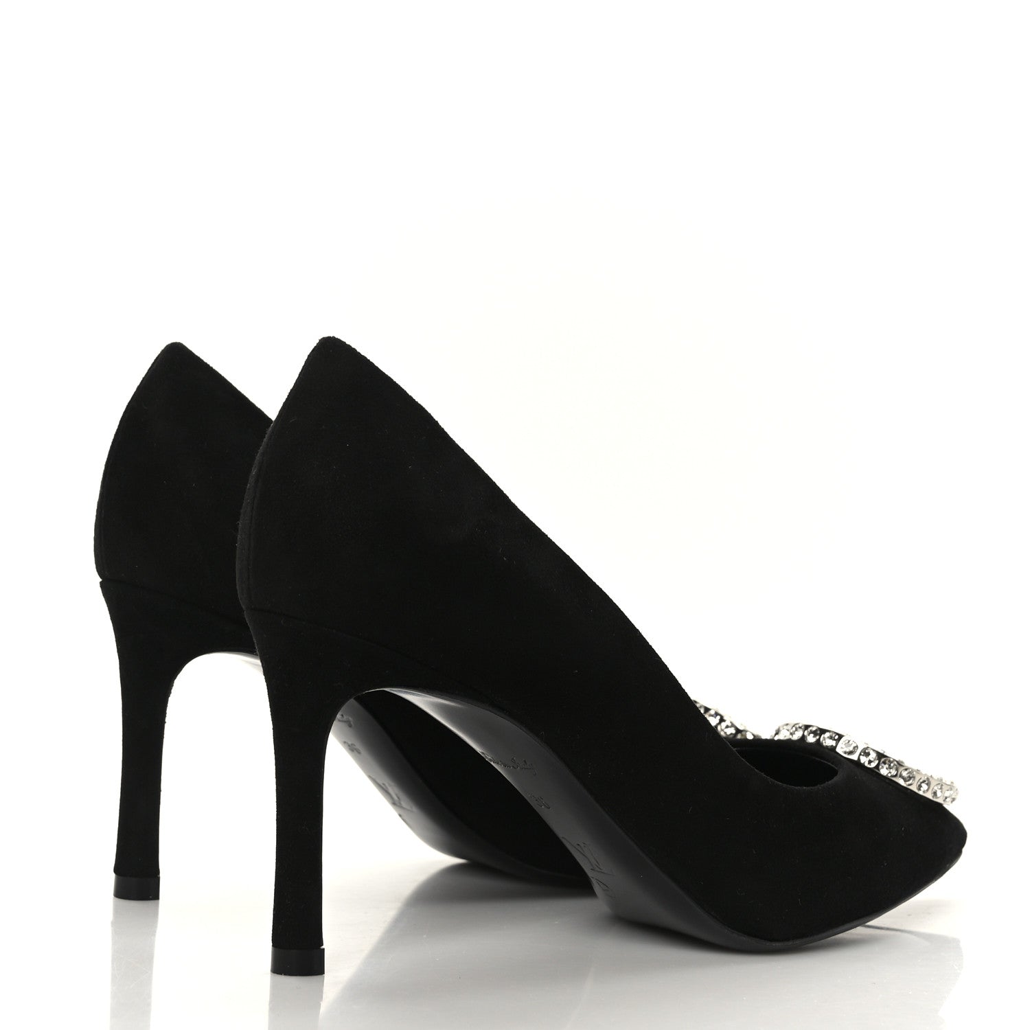 Louis Vuitton Suede Baby Goat Swarovski Crystal Madeleine Pumps 36 Black 4 of 8