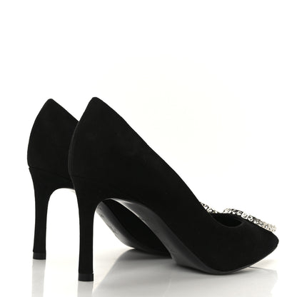 Louis Vuitton Suede Baby Goat Swarovski Crystal Madeleine Pumps 36 Black 4 of 8