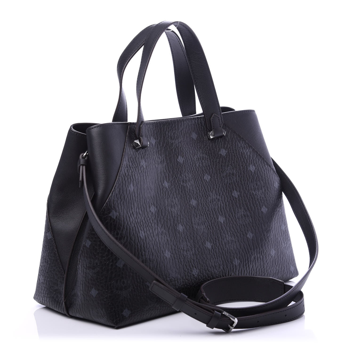 MCM Visetos Large Essential Tote Black 3 of 9