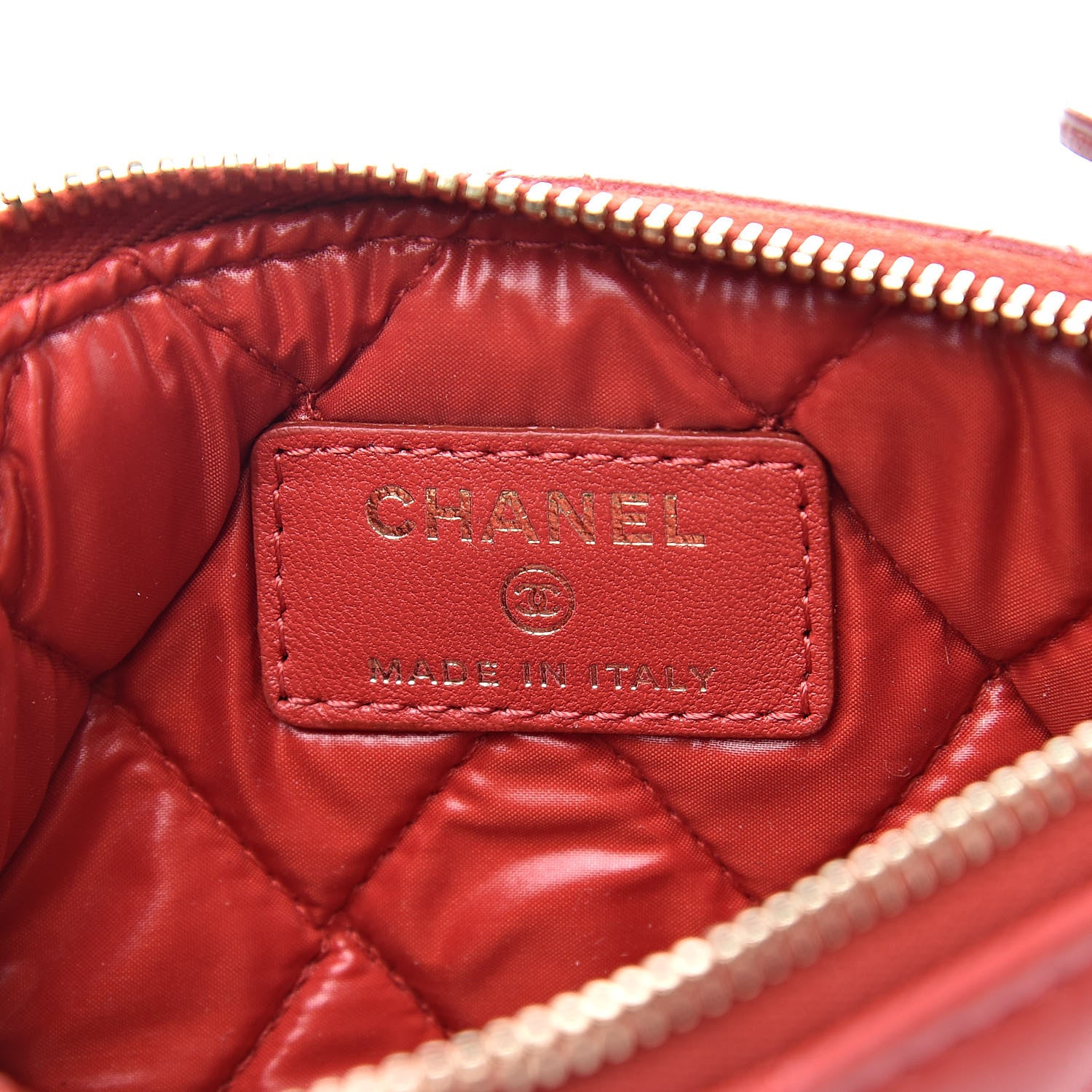 Chanel Lambskin Quilted Small Casino Cosmetic Case Red 6 of 8