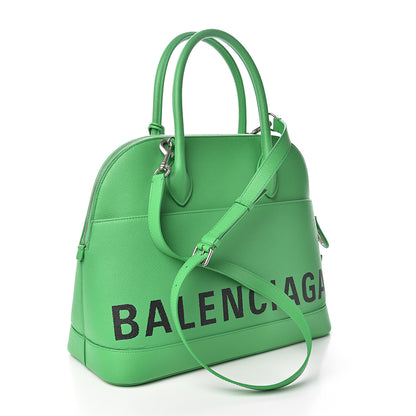 Balenciaga Signature Grained Calfskin Logo M Ville Top Handle Bag Green 2 of 9