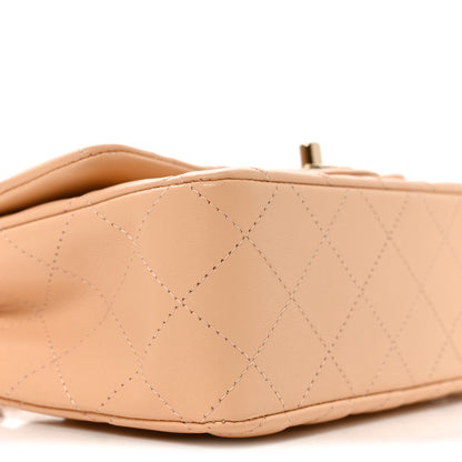 Chanel Lambskin Quilted Mini Rectangular Flap Beige 9 of 11