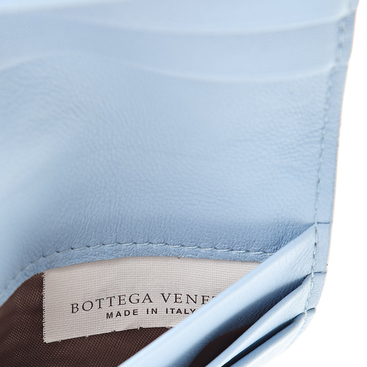 Nappa Intrecciato Card Holder Light Blue