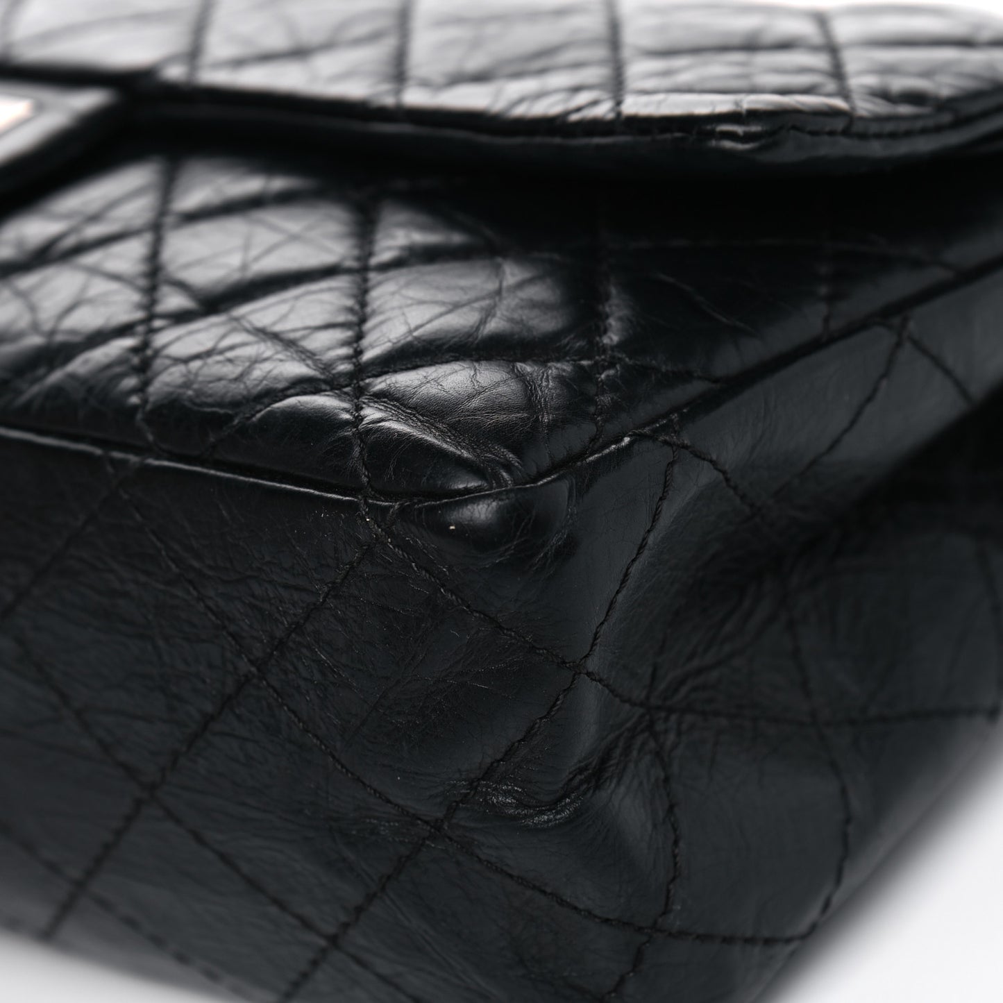 Aged Calfskin Quilted 2.55 Reissue 226 Flap Black