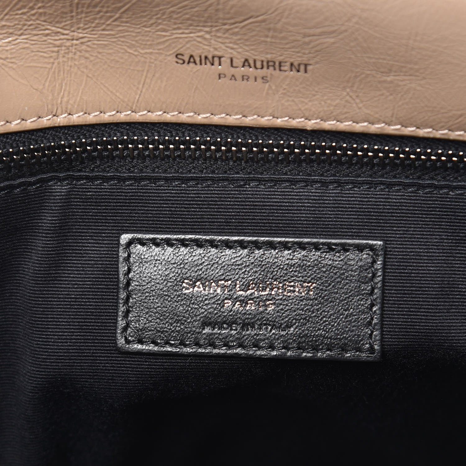 Saint Laurent Crinkled Calfskin Matelasse Monogram Medium Niki Chain Satchel Light Taupe 7 of 12