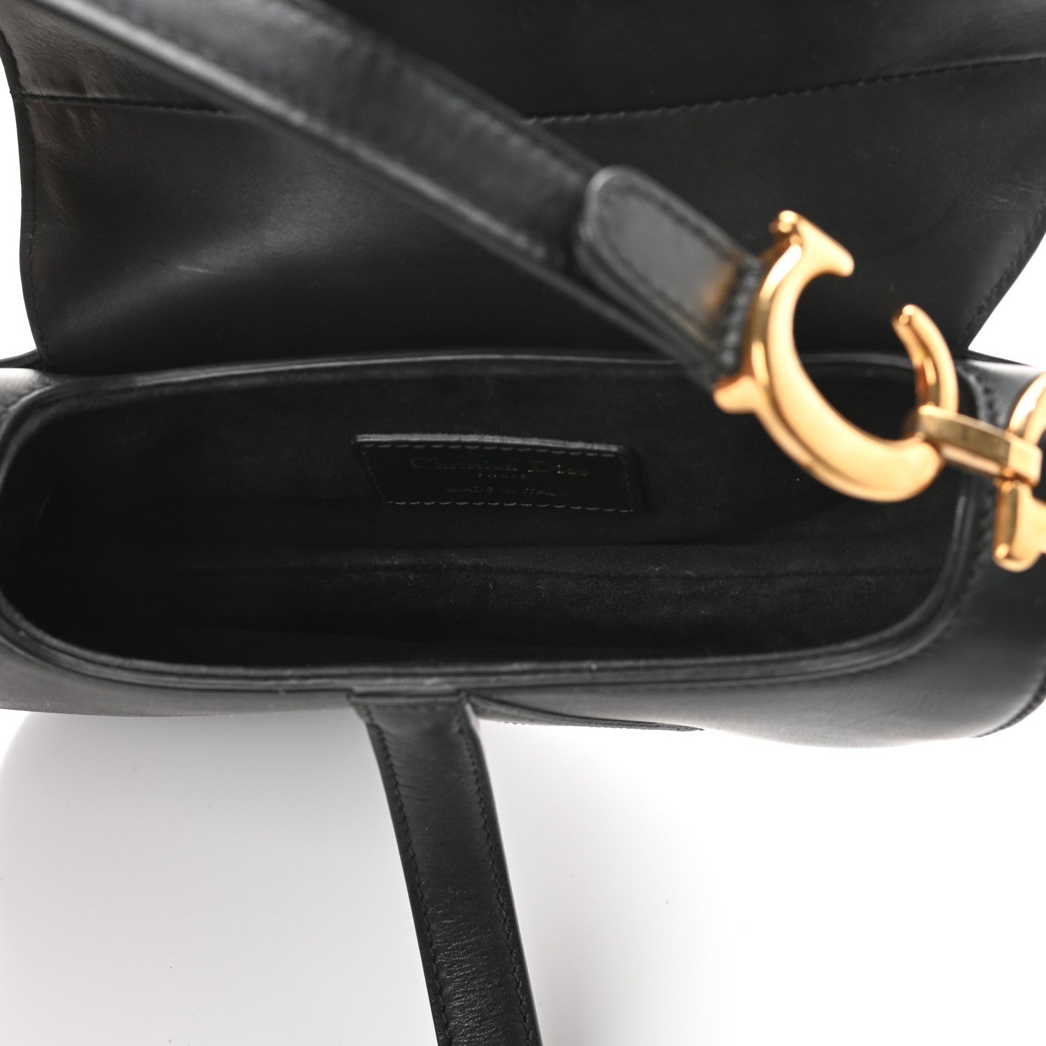 Christian Dior Calfskin Saddle Bag Black 4 of 7