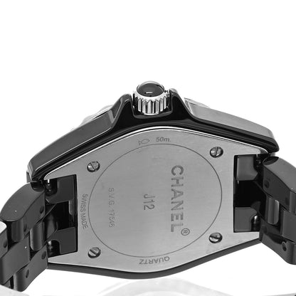 Chanel Stainless Steel Ceramic Diamond Bezel 29mm J12 Quartz Watch Black 4 of 4