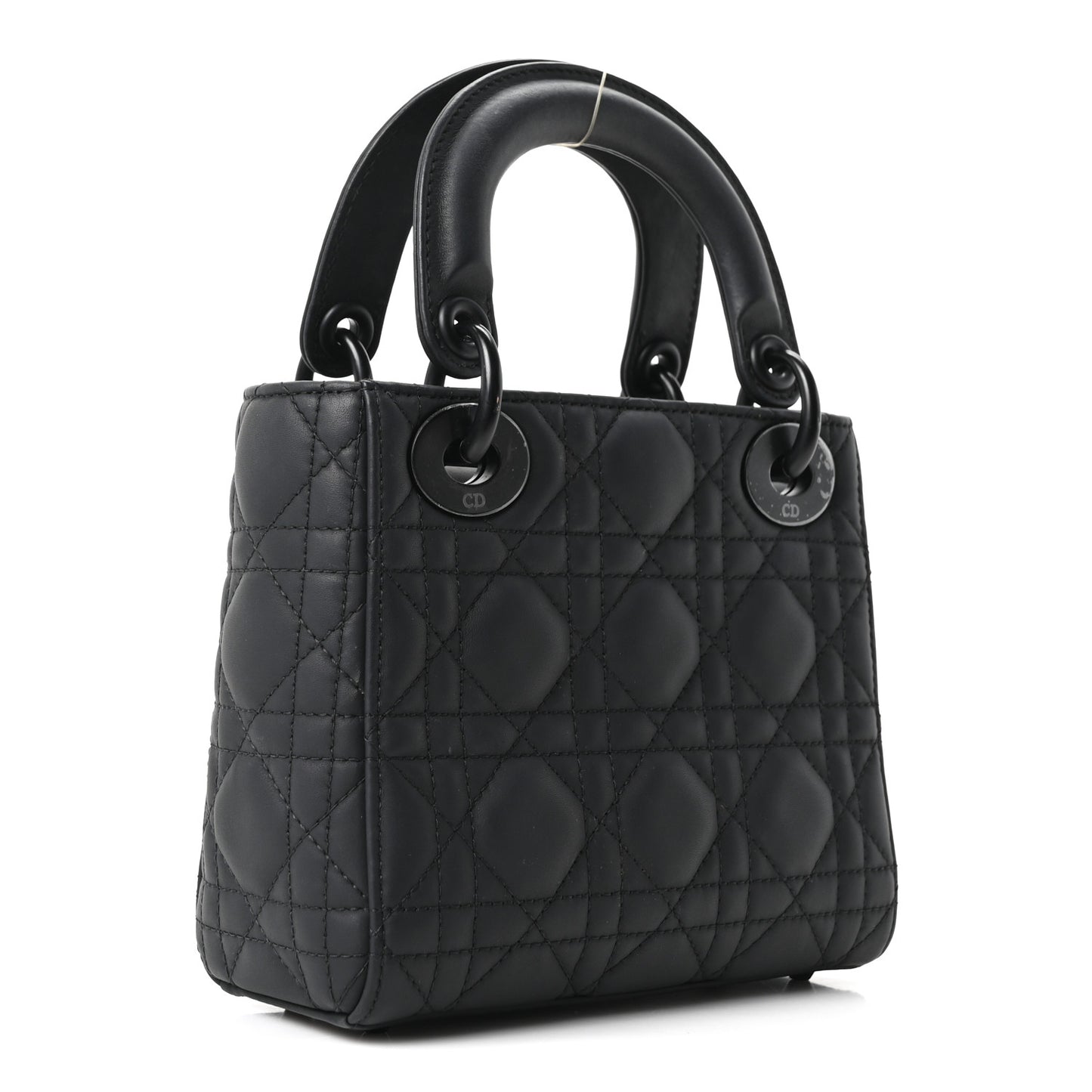 Ultra Matte Calfskin Cannage Mini Lady Dior Black