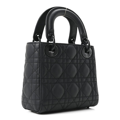Christian Dior Ultra Matte Calfskin Cannage Mini Lady Dior Black 3 of 10