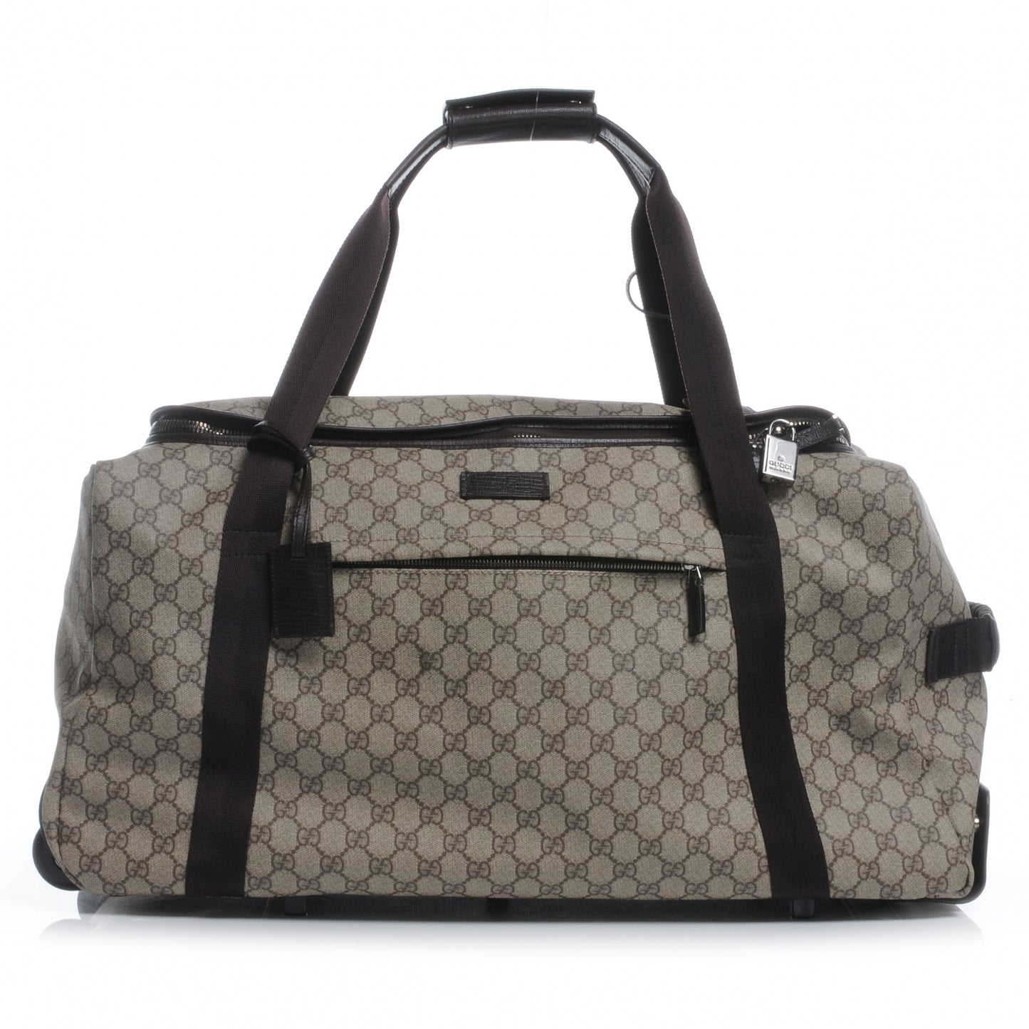GG Plus Monogram Medium Carry On Duffle Trolley Brown