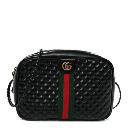 Gucci Calfskin Web Trapuntata Small GG Shoulder Bag Black 1 of 11