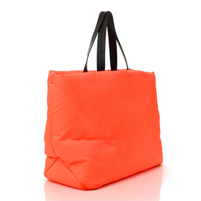 Prada Tessuto Nylon Soft Padded Medium Shopping Tote Arancio Fluo 3 of 10