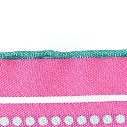 Hermes Silk Couvertures Et Tenues Double Face Scarf 90 Vert Rose White 7 of 7