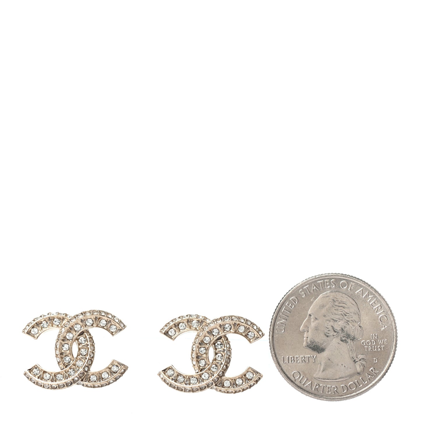 Crystal Timeless CC Earrings Light Gold