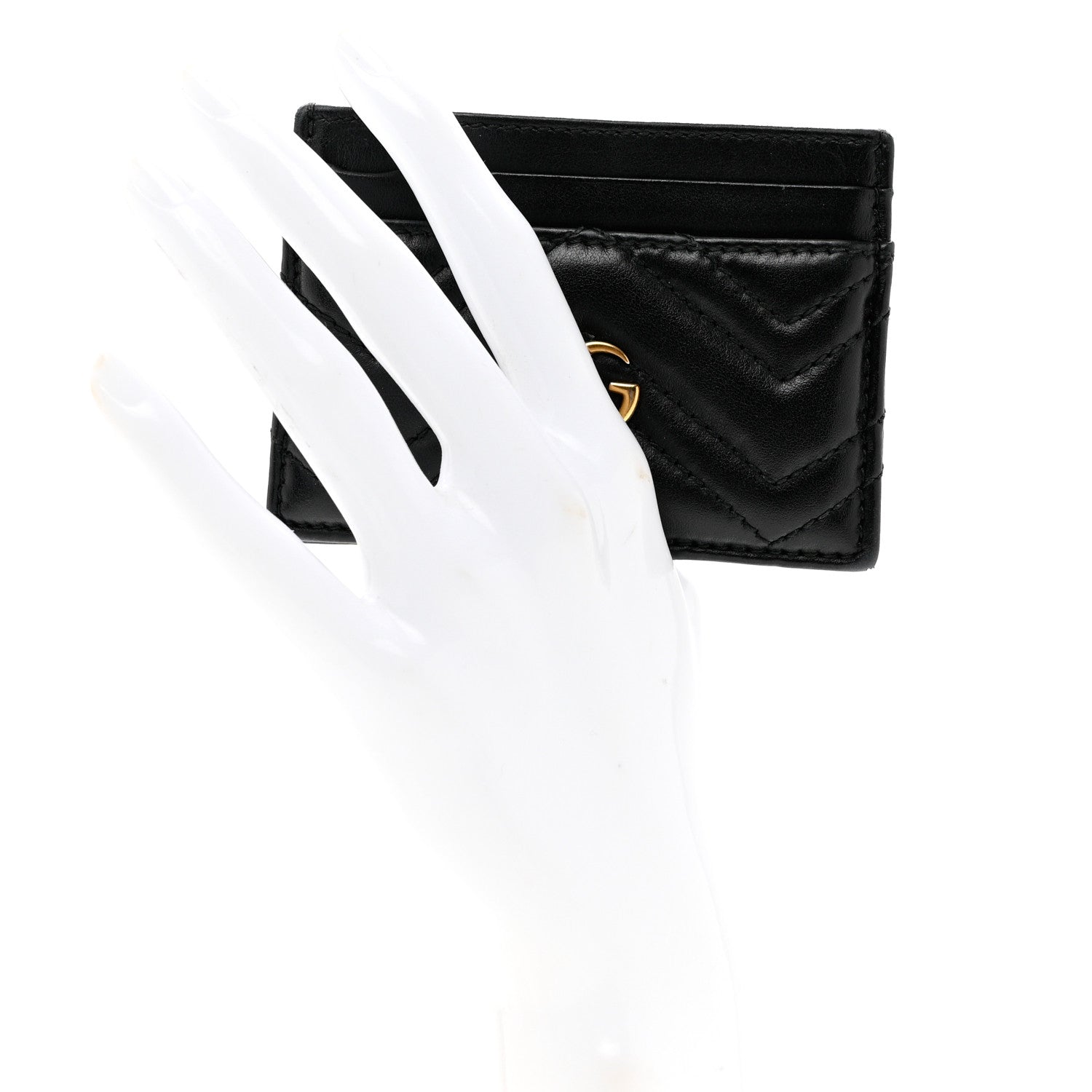 Gucci Calfskin Matelasse GG Marmont Card Holder Black 2 of 6