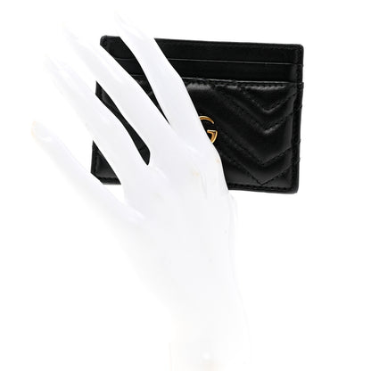 Gucci Calfskin Matelasse GG Marmont Card Holder Black 2 of 6