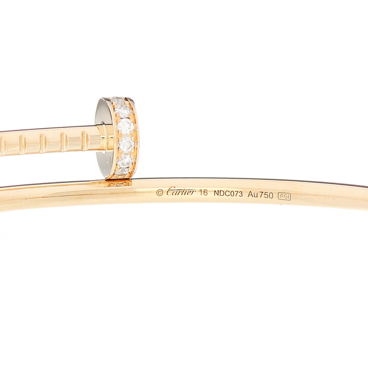 18K Yellow Gold Diamond Small Juste Un Clou Bracelet 16