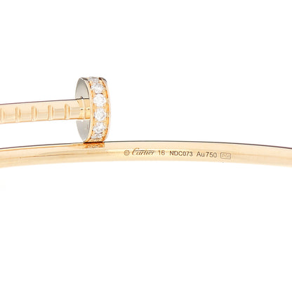 Cartier 18K Yellow Gold Diamond Small Juste Un Clou Bracelet 16 3 of 4