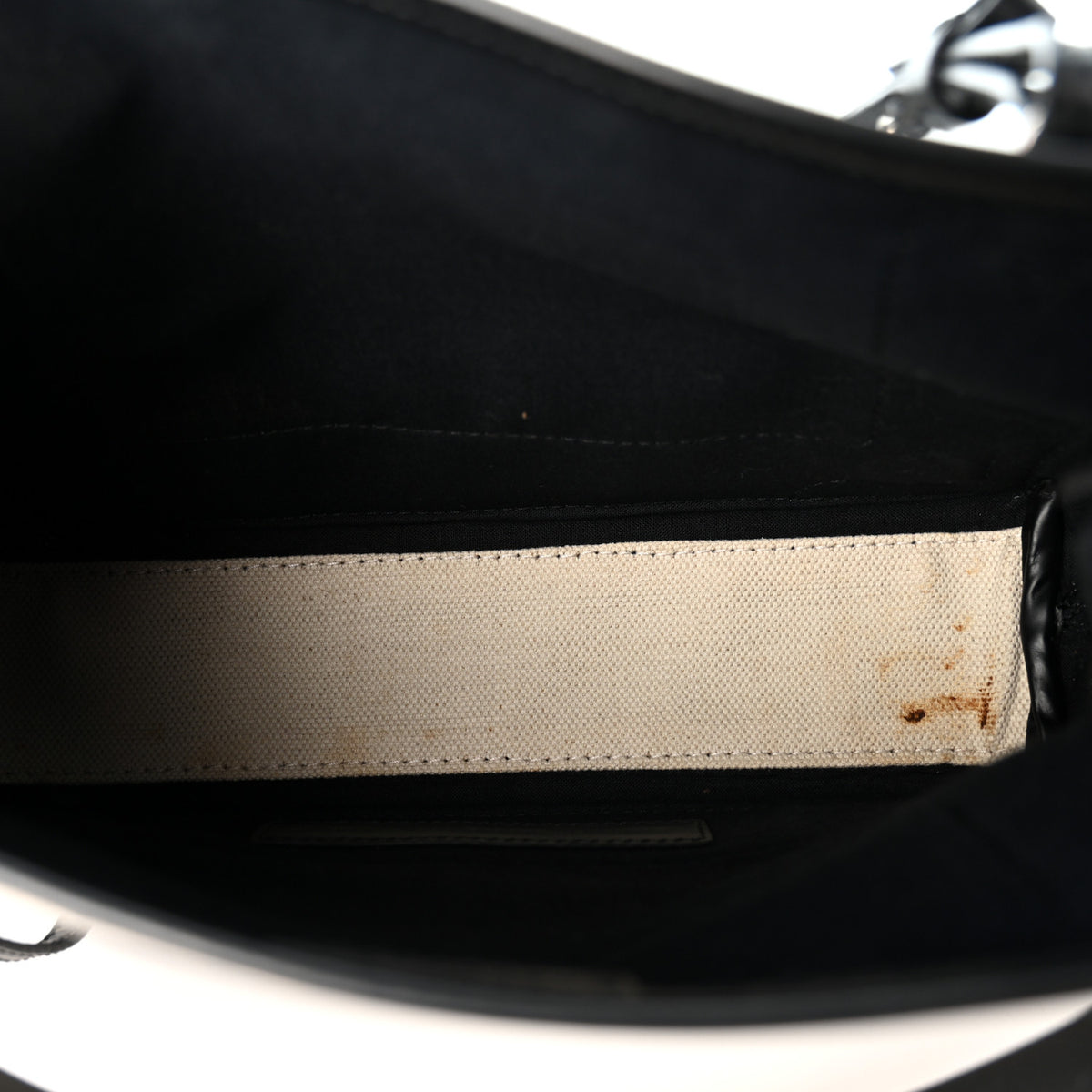 Cotton Canvas Satin Calfskin S Navy Cabas Natural Black