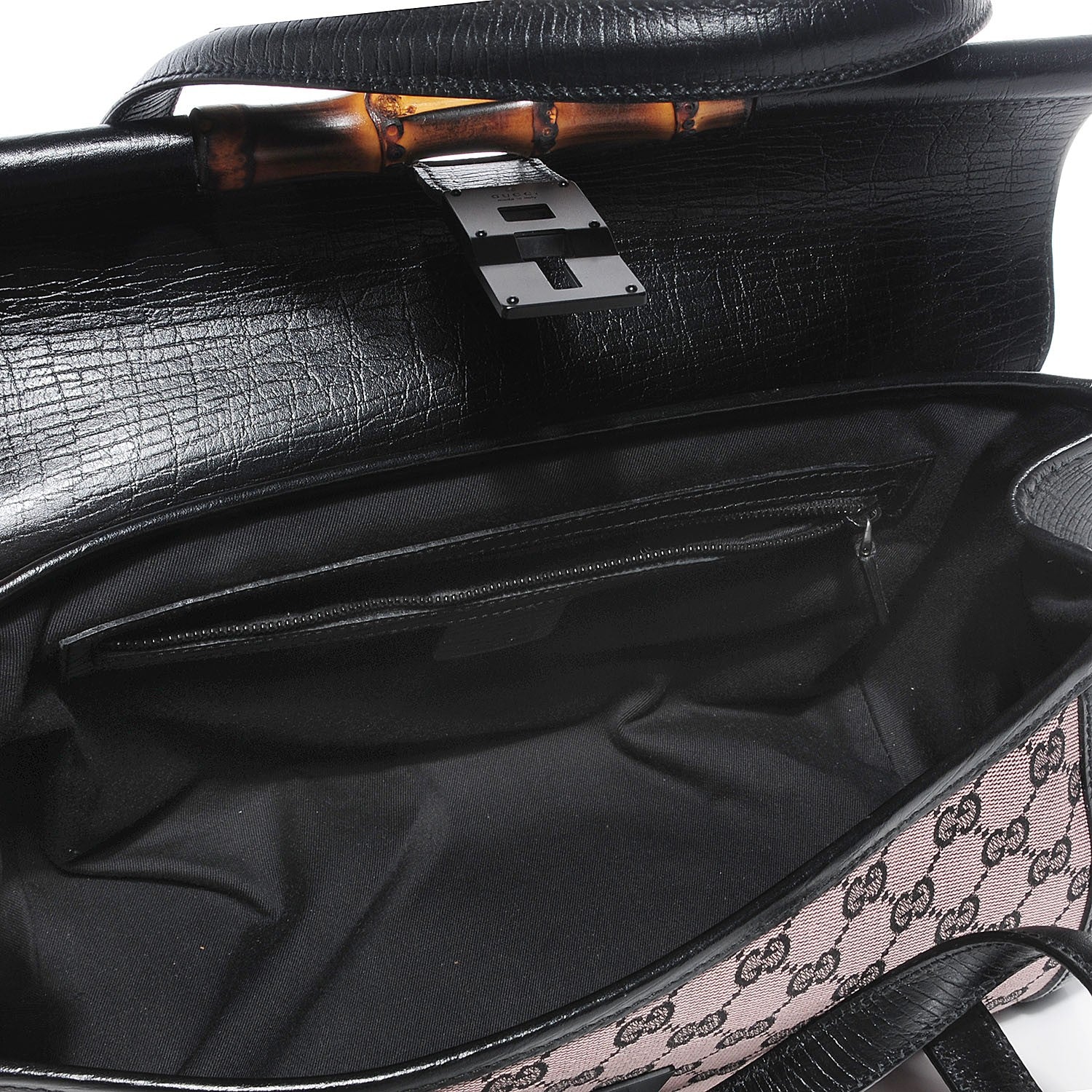 Gucci Monogram Bamboo Bullet Handbag Black 7 of 7