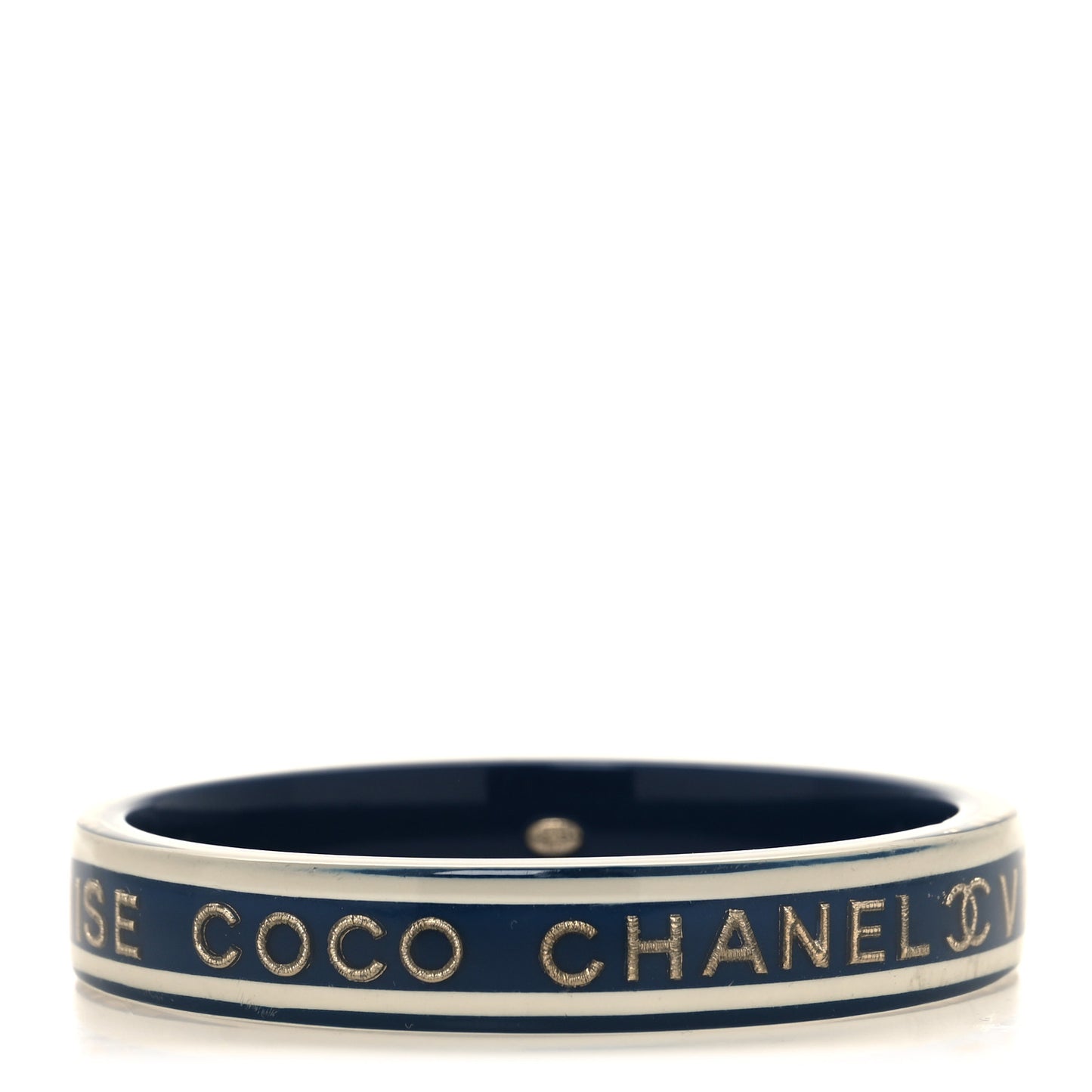Resin Logo Bangle Bracelet White Blue