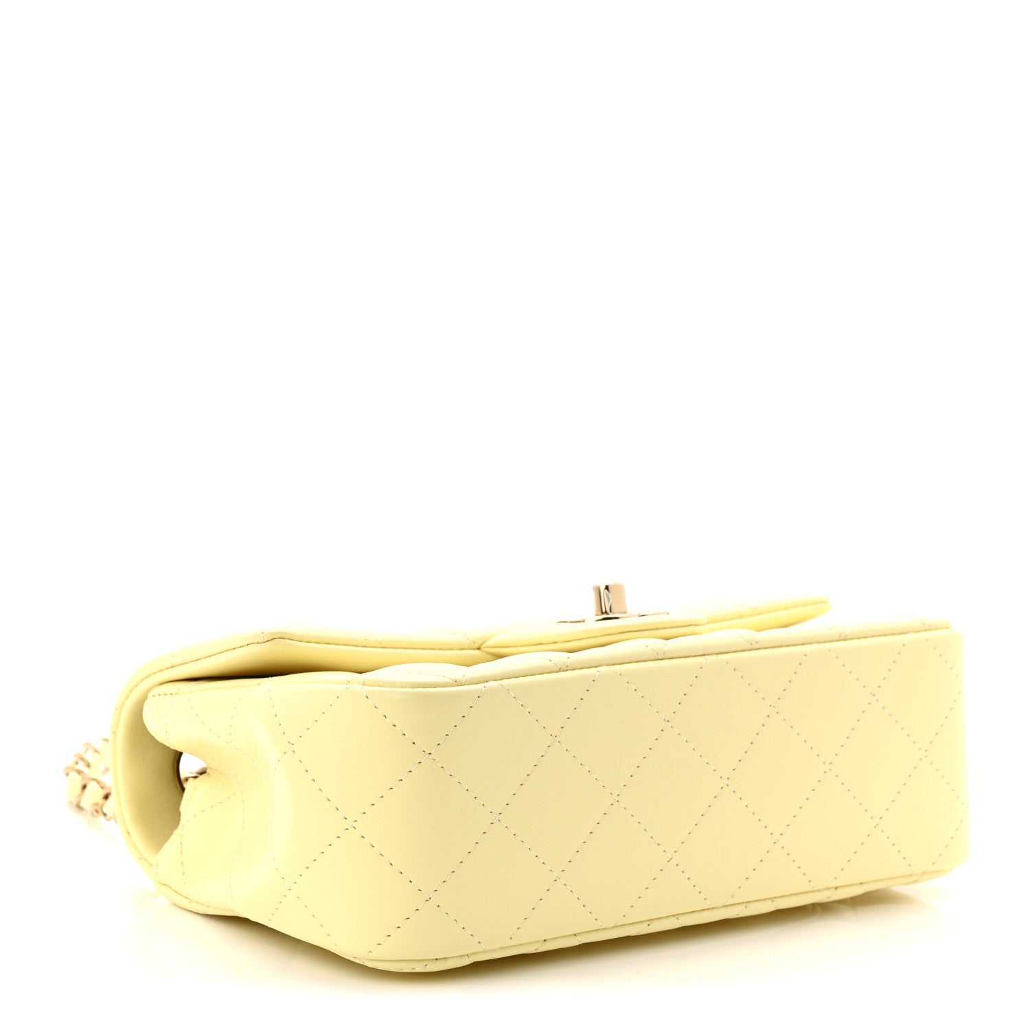 Chanel Lambskin Quilted Mini Rectangular Flap Light Yellow 4 of 10