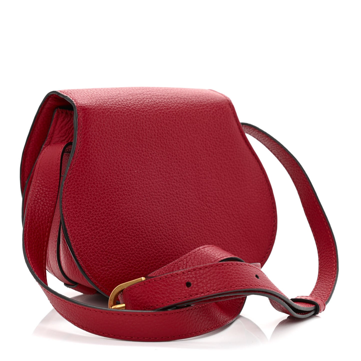 Calfskin Mini Marcie Round Crossbody Bag Red