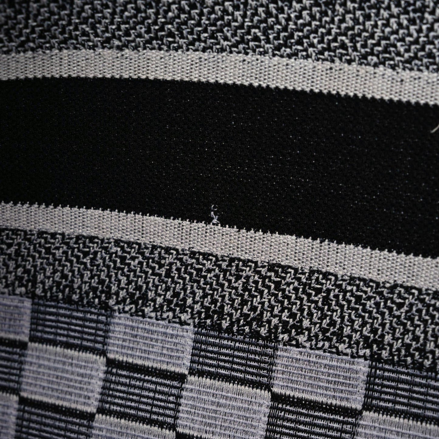 Canvas Embroidered Checkered Book Tote Black White